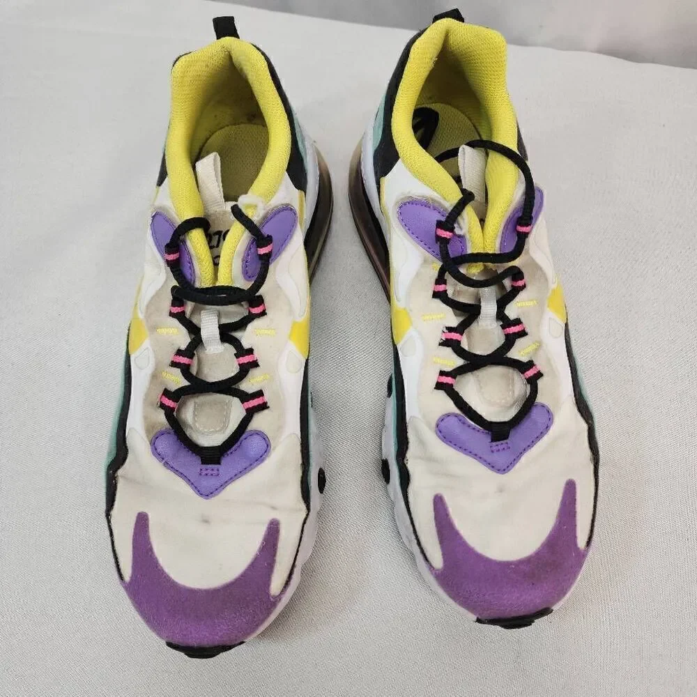 Nike Air Max 270 React Size 7y Girls Women's Size 8.5 Geometric Bright Violet At